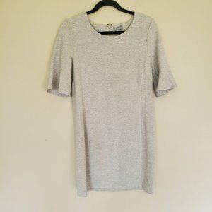 Kenar light gray shift dress flutter sleeve M